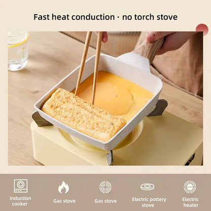 Pan Nonstick Japanese Omelette Pan Egg Roll Pan Anti Scalding Handle Breakfast Maker Cookware for All Stove Frying Pan