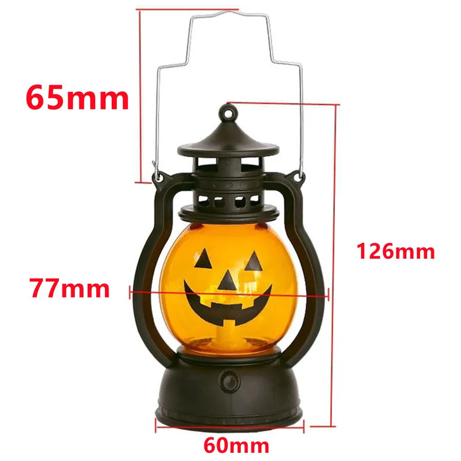 LED lámpás retro éjszakai könnyű dekoráció lámpás Halloween Vintage kastély lógó LED -es LEFO Retro függő gyertyatartó lámpa