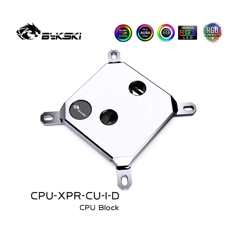 BYKSKI CPU BLOCK GEBRUIK VOOR INTEL LGA 1151 1156 1700 1800 AMD AM4 AM5 / WATERKOELER RADIATOR 5V ArgB Light Sync / CPU-XPR-B-I / M-D