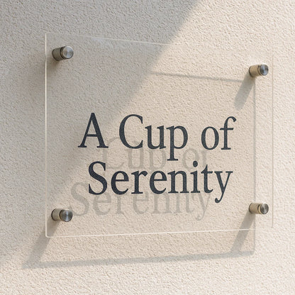 Custom Acrylic Wall Sign Plaque – Modern Business Logo Display Board for Café Office Shop Beauty Studio & Home Decor