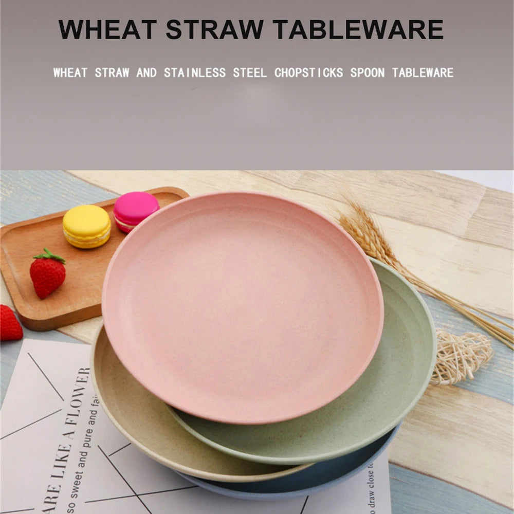 Lightweight Wheat Straw Plates Dishwasher & Microwave Safe Dessert Plate Dishes Wheat Straw Dinner Plates Pizza Plate