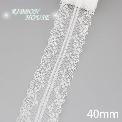 (5 yards/roll) white Lace ribbon fabric Webbing Decoration Lovely gift packing polyester Material