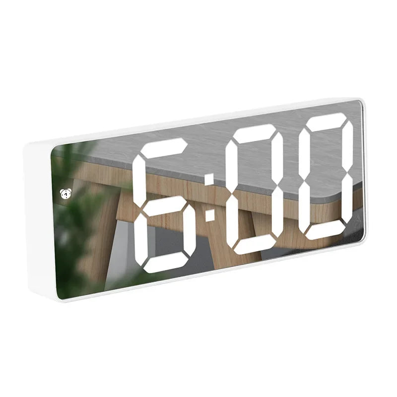 Smart LED electronic alarm clock adjustable brightness with temperature and date display bedroom bedside clock home decor item