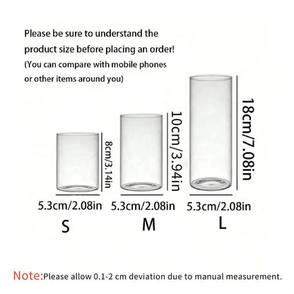 Large capacity Cylinder Wedding Glass Cup Candlestick Straight Tube Glass Vase Dining Table Candle Decoration Art Storage Jar
