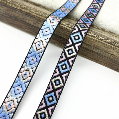 2 meter/parti 13mm vintage etnisk broderi band spets trim diy klädpåse tillbehör broderat tyg