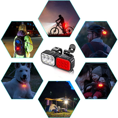 Luz de bicicleta Conjunto de bicicleta USB Capacete de montanha Mountain Road Bike Fartlight