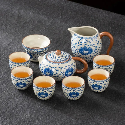 Upscale Tea Sets Ceramic Kung Fu Teaset Teacup Porcelain Service Gaiwan Tea Cups Mug of Tea Ceremony Teapot