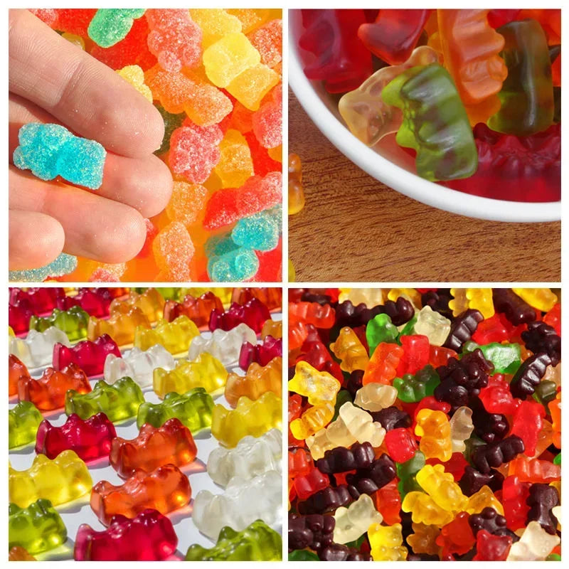 50 Grids Gummy Bear Mold Silicone Cute Bear Jelly Mould with Dropper Candy Chocolate Fondant Moulds DIY Baking Decoration Tools