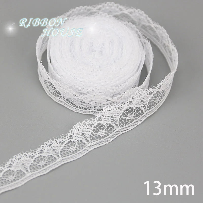 (5 yards/roll) white Lace ribbon fabric Webbing Decoration Lovely gift packing polyester Material