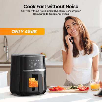 5 Liter Digitaldisplay Air Fryer Toaster Ofen Combo mit 8 Kochvoreinstellungen Oilless -Kocher, sichtbares Fenster, Spülmaschine Safer Korb