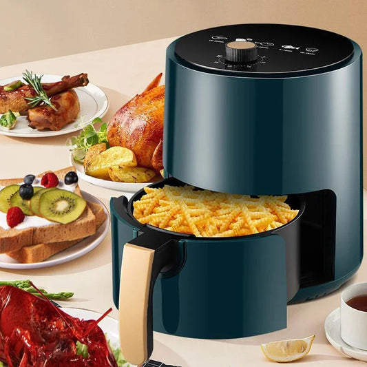 4L Smart Electric Air Fryers stor kapasitet Automatisk husholdning Multi 360 ° Baking LED berøringsskjerm Deep Fryer uten olje