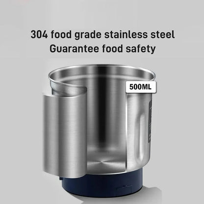 TINSOL Electric Coffee Bean Grinder, 500ml Grinder, Bean Mill, Kitchen Use Stainless Steel Home Electric Coffee Bean Grinder
