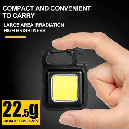 Super Bright Mini Cob Chetychain Lanching Lapsing Lump Lumini de camping cu magnet 4 moduri de iluminare pentru camping