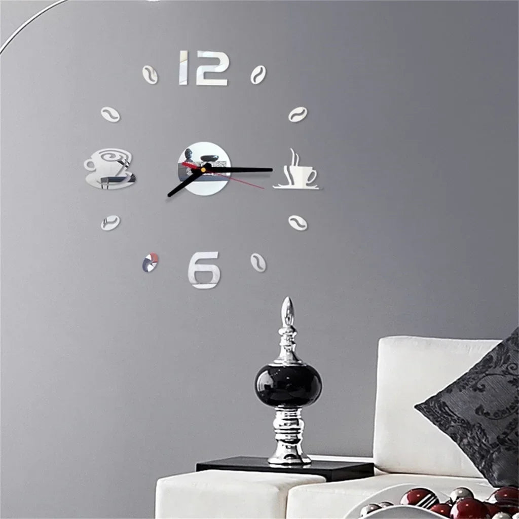 Horloge murale numérique autocollant Design moderne bricolage cuisine salon décor à la maison bricolage aiguille à Quartz