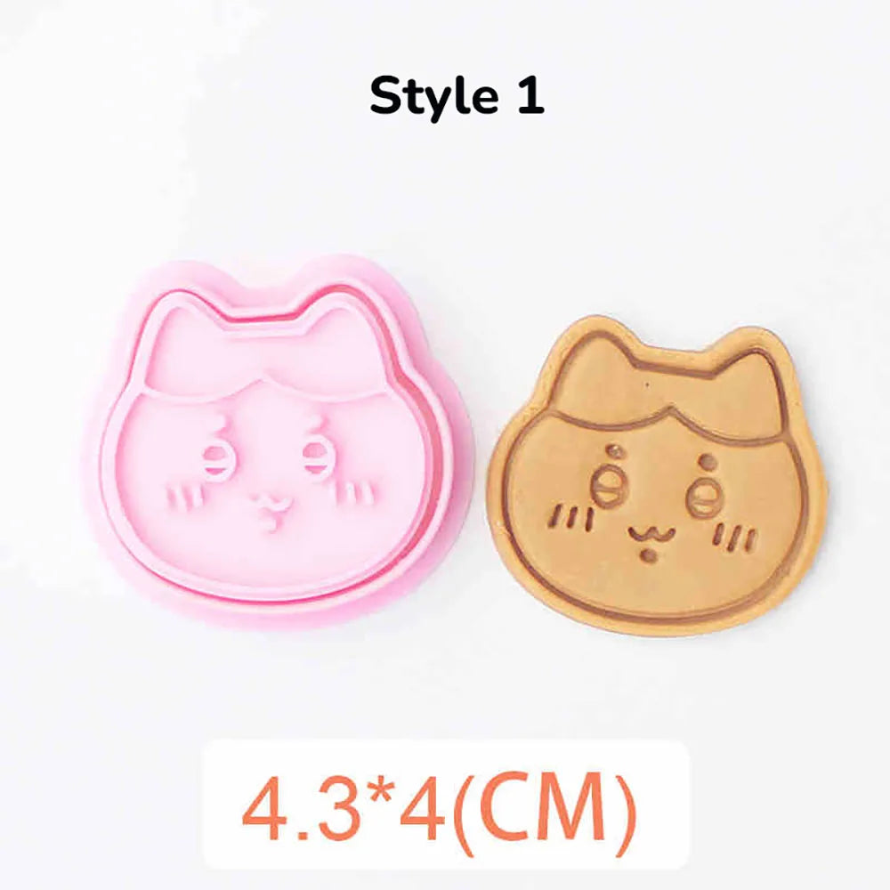 Cartoon Doll Cookie Cutters Pressable Biscuit Mold DIY Kitchen Baking Pastry Bakeware
