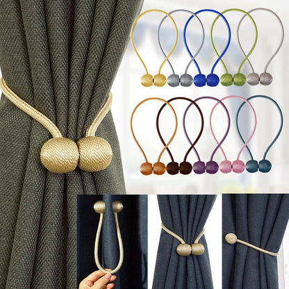 2PCS Magnetic Pearl Ball Curtain Tiebacks Curtain Buckles Backs Holdbacks Buckle Clips Curtain Rods Home Decorative Accessories