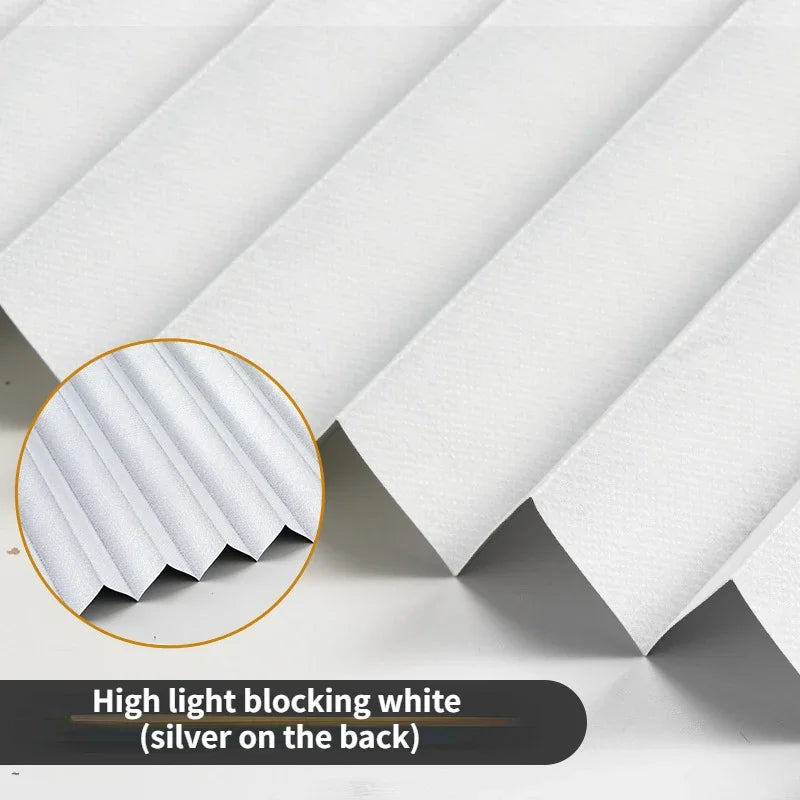 5 Size Self-adhesive Pleated Blinds Bathroom Balcony Shades Half Blackout Windows Curtains for Bedroom Living Room Balcony