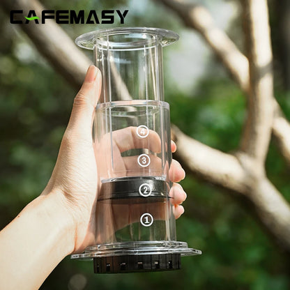 Cafemasy Portabil French Press Maker de cafea Transparent Espresso Coffee Press Air Press Mașină de cafea cu filtre pentru Aero Press