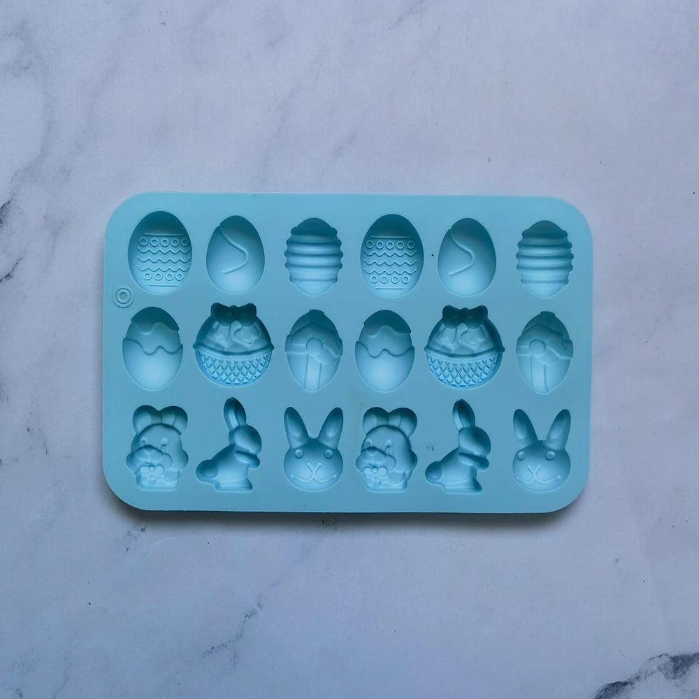 Easter Silicone Mold Cake Chocolate Cookie Baking Mould Rabbit Colored Holiday Decoration Kitchen Bakeware