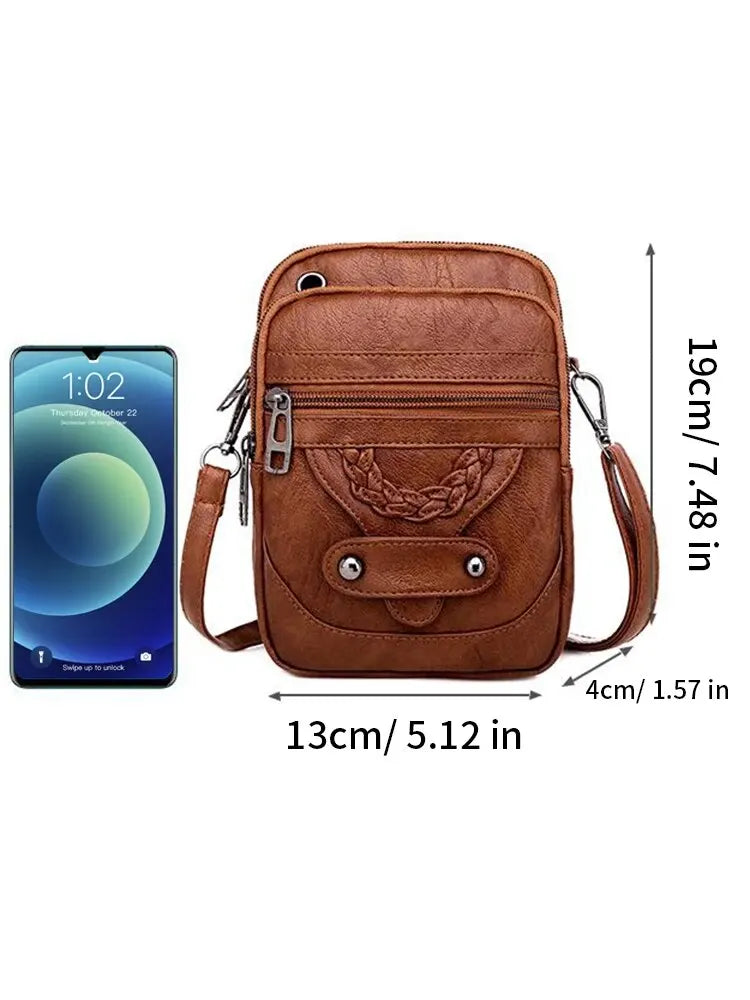 Pu mole de couro macio de couro de grande capacidade, casual e leve, bolsa de crossbody para mulheres