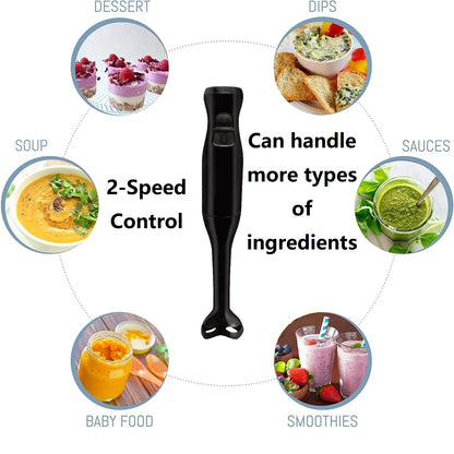 Electric Immersion Hand Blender(Black),Mixer,Chopper,Ice Crushing 2-Speed Control One Hand Mixer,kitchen accessories