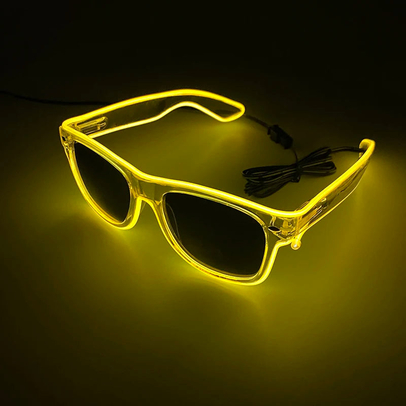 1pc luminosos gafas led gafas de sol con gafas de neón alambre de alambre brilla en la fiesta oscura favores de fiesta de neón para niños adultos