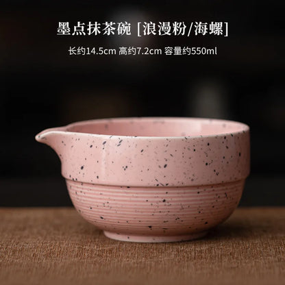1/4PCS Pink Matcha Tea Whisk Teaware Kit Japanese Ceremony Bamboo Brush Ceramic Bowl Matcha Blender Tea Set Exquisite Gift Box