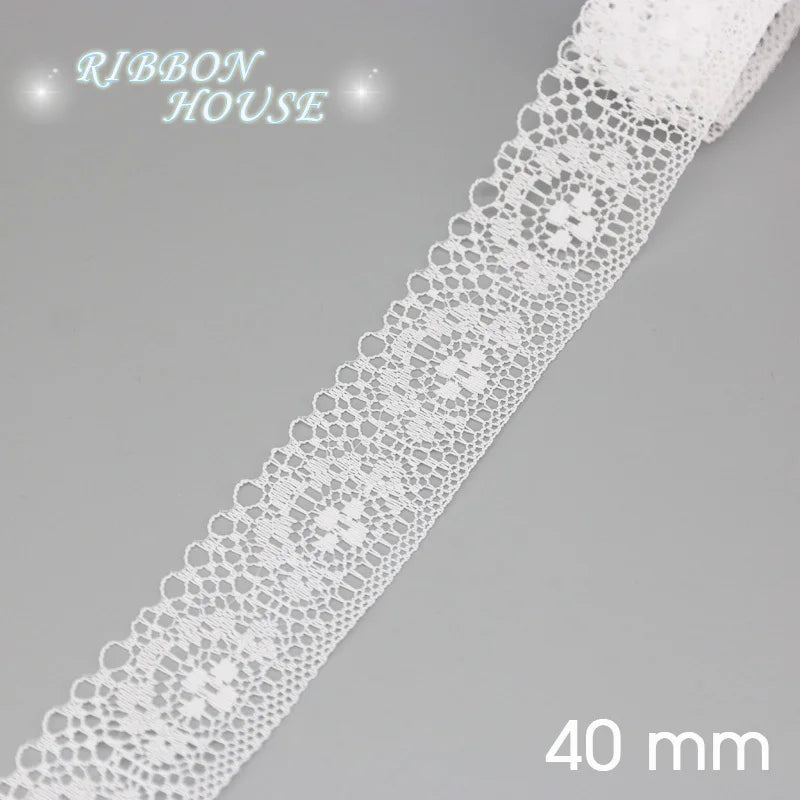 (5 yards/roll) white Lace ribbon fabric Webbing Decoration Lovely gift packing polyester Material