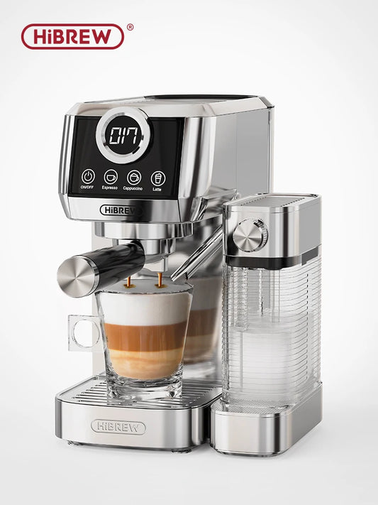 HiBREW  3 in 1 Semi Automatic Espresso Cappuccino Latte Coffee Machine Automatic Milk Froth Ground Coffee Stainless Steels H13A