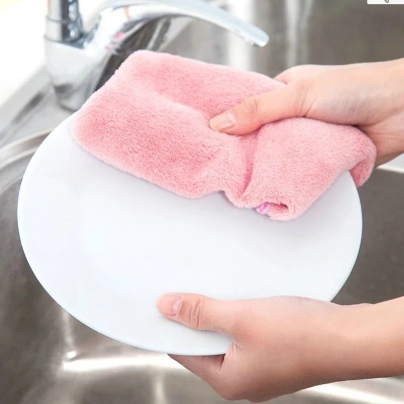 1pc Hand Towel Hanging Cute Cartoon Animal Practical Plush Kitchen Soft Hanging Bath Wipe Household Kitchen Cleaning Accessories