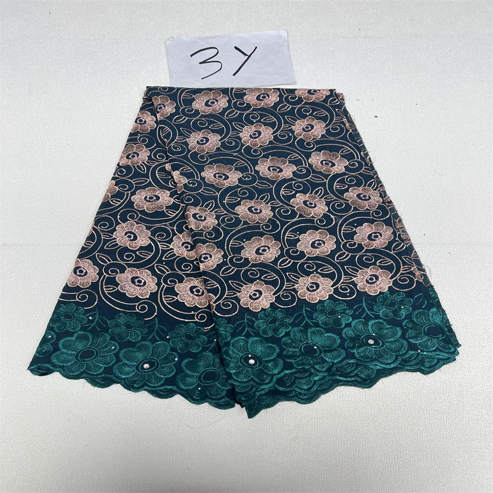 African Sequins Beaded Lace Fabrics  3 yards High Quality Sequence Embroidery French Nigerian Lace Fabric For Wedding Sewing