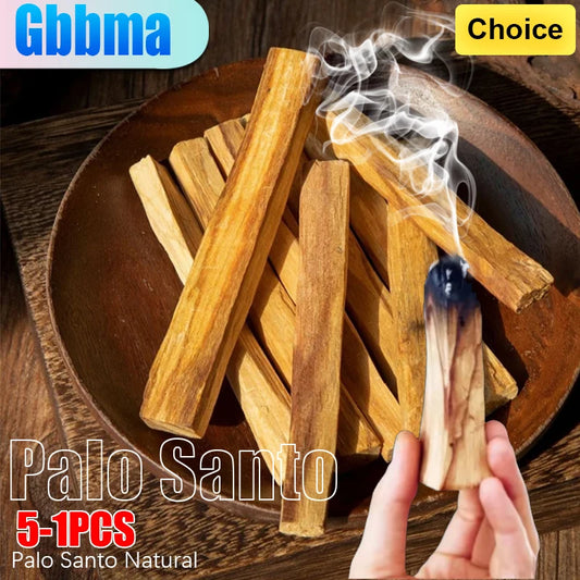 5Pcs /1pc Palo Santo Natural Incense Sticks Wooden Smudging Stick Aromatherapy Burn Wooden Sticks No Fragrance Home Living Room