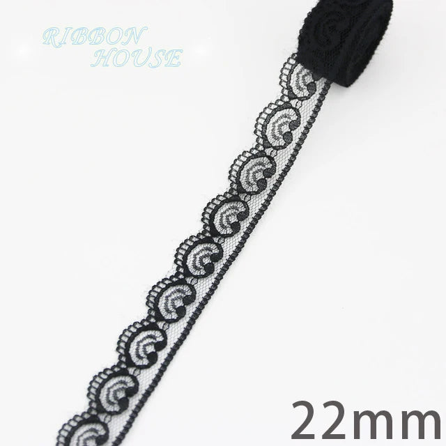(10 yards/roll) Black lace fabric  ribbon Webbing Decoration Lovely gift packing Material