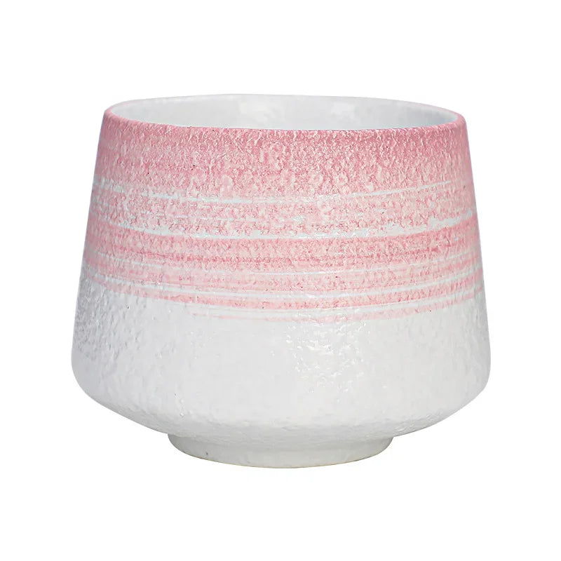 200ml Handmade Pottery Cup Retro Ceramic Coffee Cup with Flower Pattern