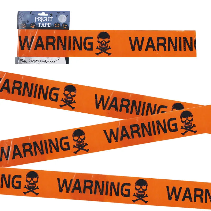 NIEUW 1PC Halloween Props Window Prop Warning Line Plastic Skull Head Warning Tape Signs Halloween Decoration Witch Ballonnen Lot