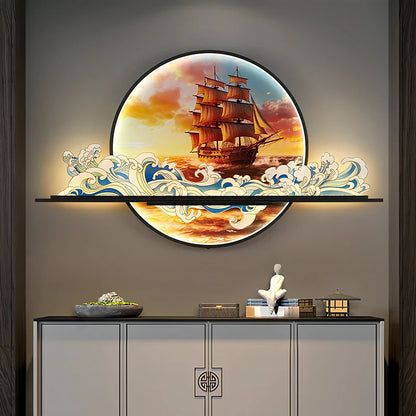 OUFULA Modern Picture Wall Light LED Chinese Creative Landscape Mural Lamp For Home Living Room Study Bedroom Decor