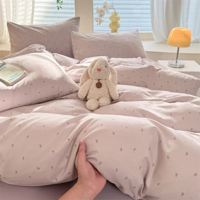Cute Dog Printed Duvet Covet Set Brown Color Comforter Cover with Pillowcase for Kids Single/Queen/King housse de couette Full
