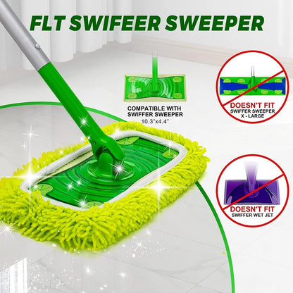 2 -stks dweil doek herbruikbaar kussen voor swiffer veger dweil wastbare microfiber padreinigingskussen voor badkamer keuken woonkamer