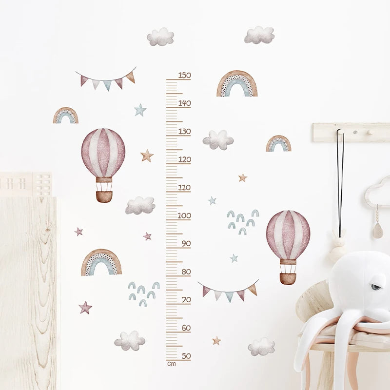 3PC Cartoon Animal Height Ruler Wall Stickers for Waterproof Removable PVC Kids Room Kindergarten Home Decoration