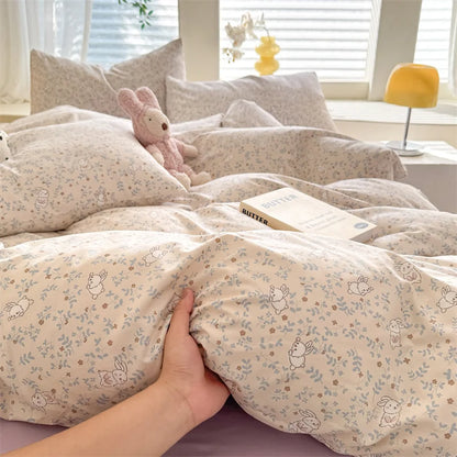 Cute Dog Printed Duvet Covet Set Brown Color Comforter Cover with Pillowcase for Kids Single/Queen/King housse de couette Full