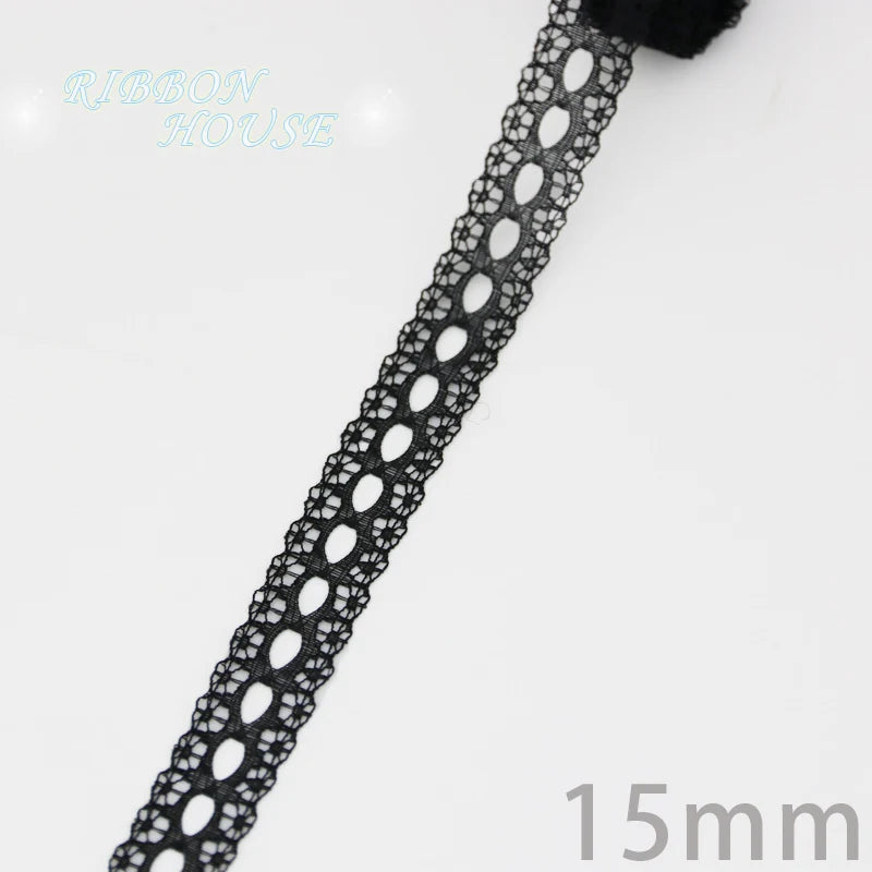 (10 yards/roll) Black lace fabric  ribbon Webbing Decoration Lovely gift packing Material