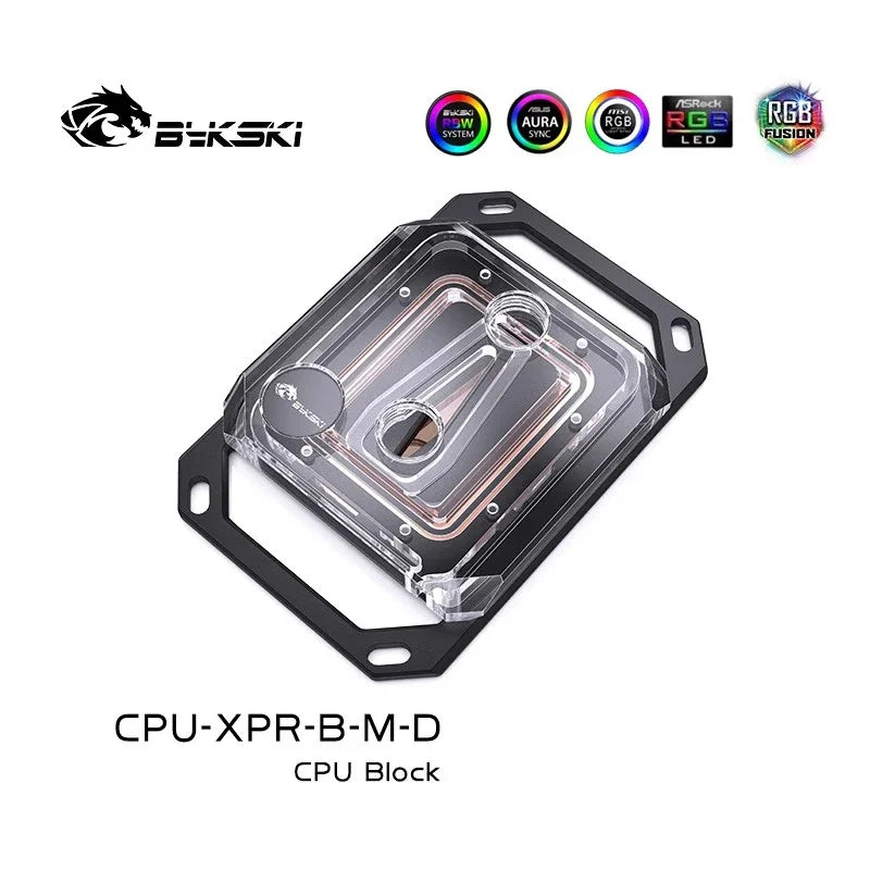 Bykski CPU-Blockanwendung für Intel LGA 1151 1156 1700 1800 AMD AM4 AM5 / Wasserkühler Kühler 5V ARGB Light Sync / CPU-XPR-B-I / M-D