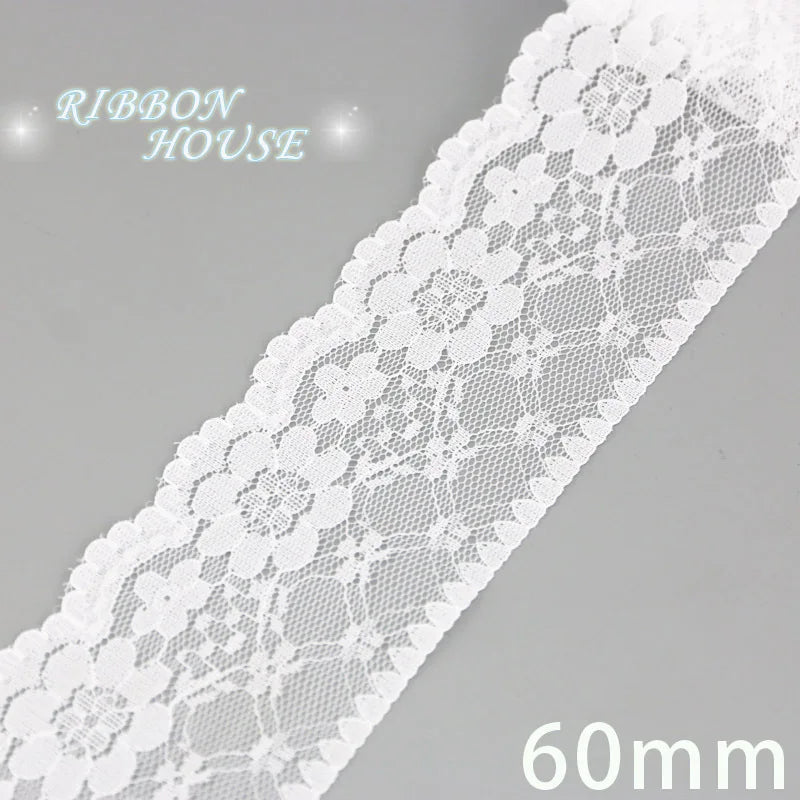 (5 yards/roll) white Lace ribbon fabric Webbing Decoration Lovely gift packing polyester Material