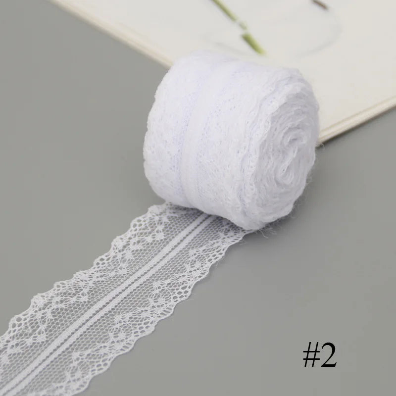 10Meters/Roll 3-4.5cm White Lace Ribbon Home Handmade Crafts Material Hollow Out Floral Lace Tape DIY Apparel Sewing & Fabric