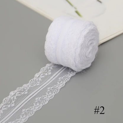 10Meters/Roll 3-4.5cm White Lace Ribbon Home Handmade Crafts Material Hollow Out Floral Lace Tape DIY Apparel Sewing & Fabric