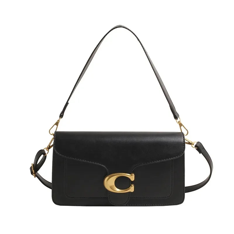 2025 New Women's High-End Pure Color Simple Square Bag Multi-Layer Commuting Single Shoulder Bag Neutral Minimalist Style