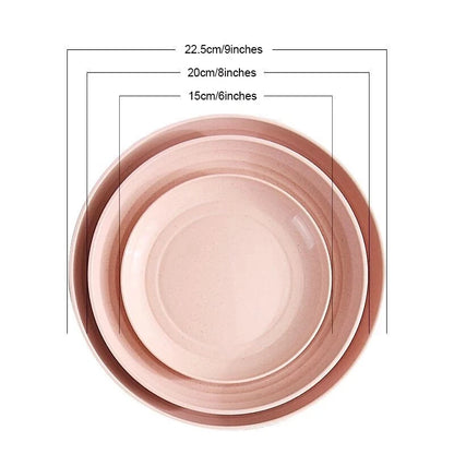 4PCS DINESSET SET Pšeničná sláma ekologická BPA zdarma biologicky rozložitelné piknikové ovoce občerstvení kostní pokrmy kuchyňské doplňky