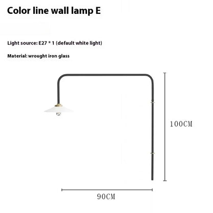 Nordic Designer Simple Industrial Wall Lamp Long Pole Rotating Wall-mounted Restaurant Hotel Living Room Art Home Decoration LED