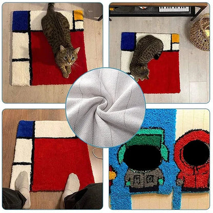 1,5*3 metr mnichové hadřík Tufting Lémně označené čáry tkané pro oděvy DIY Monk Cathe Catpet Tapestry Rug Making Setlework