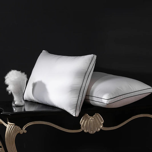 Luxury Bed Pillow 100% Goose Down 95% Fill 1200TC Pima - 50x70cm Down Pillow Queen King Size Pillowdown